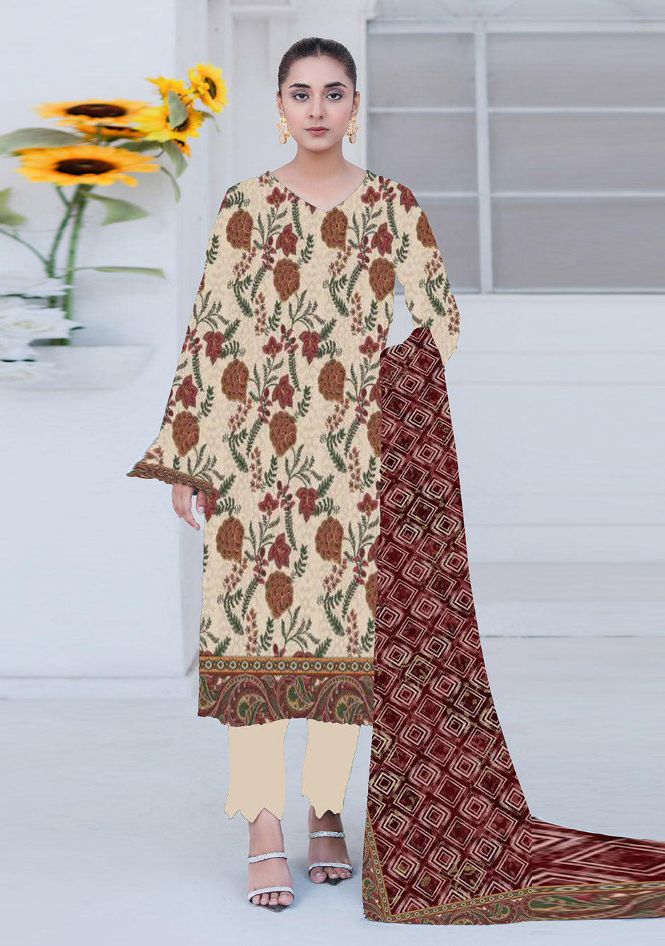 Digital Printed Lawn Collection 2 Piece NG-166