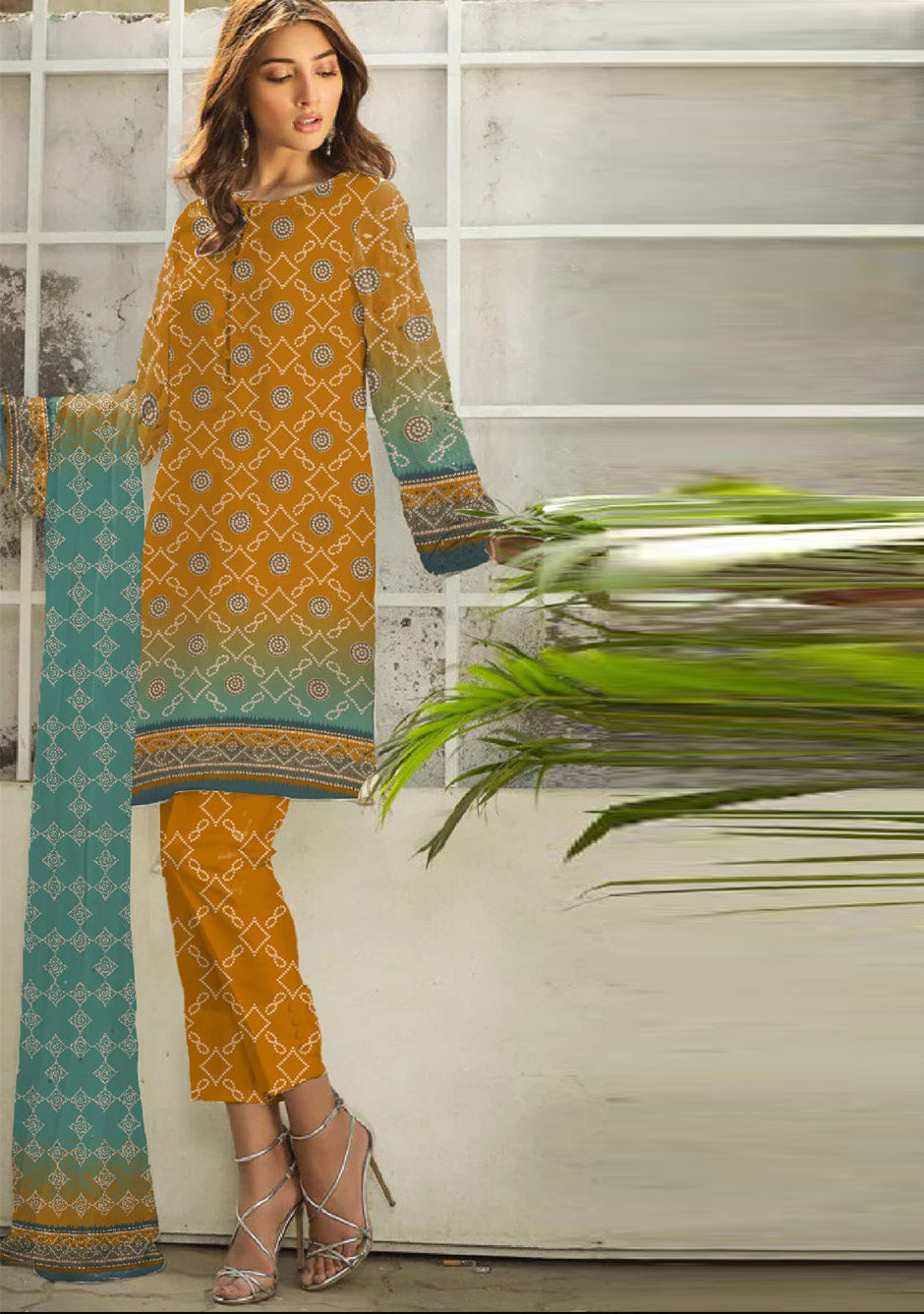 Digital Printed Lawn Collection 3 Piece NG-136