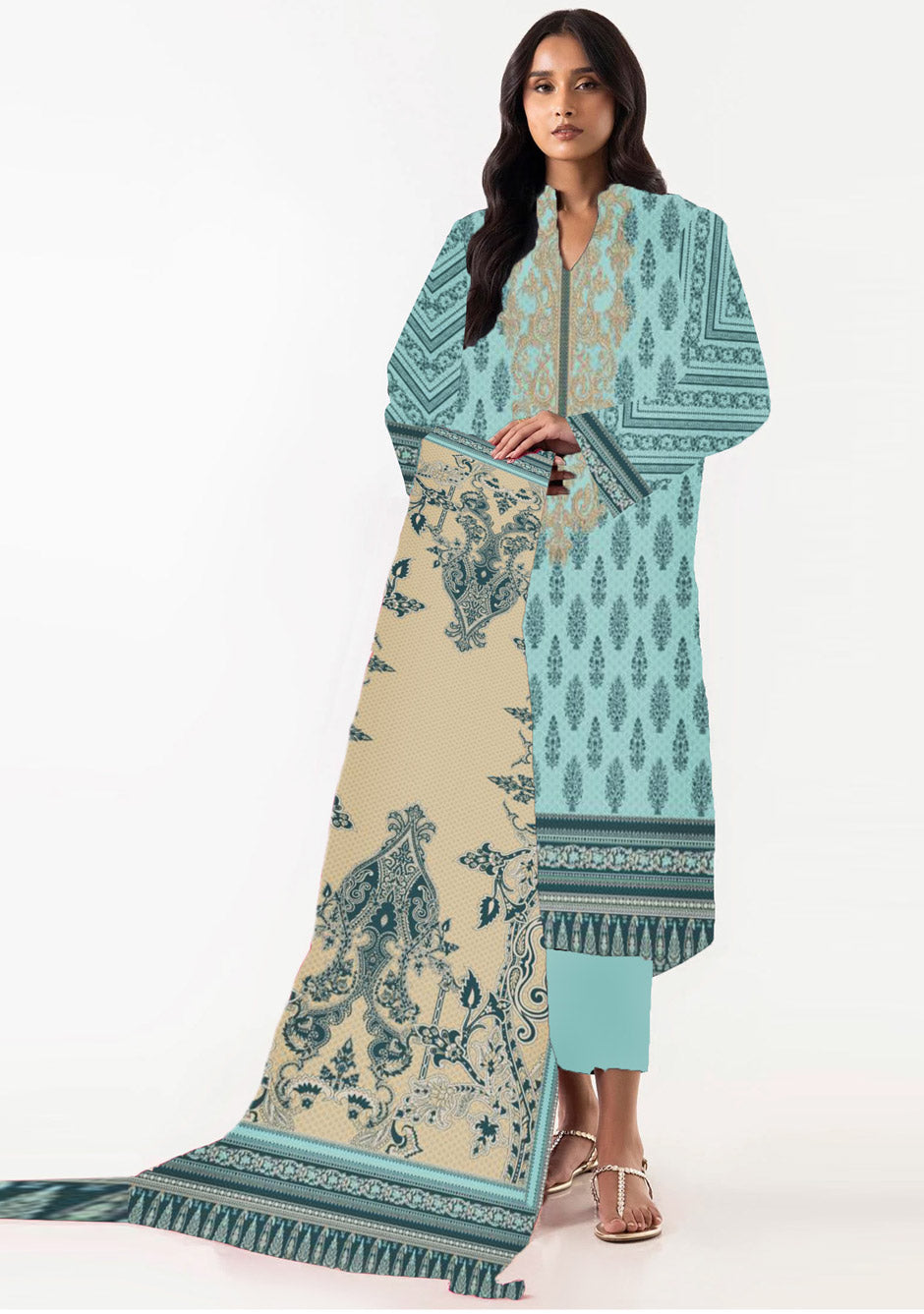 Digital Printed Lawn Collection 2 Piece  NG-154